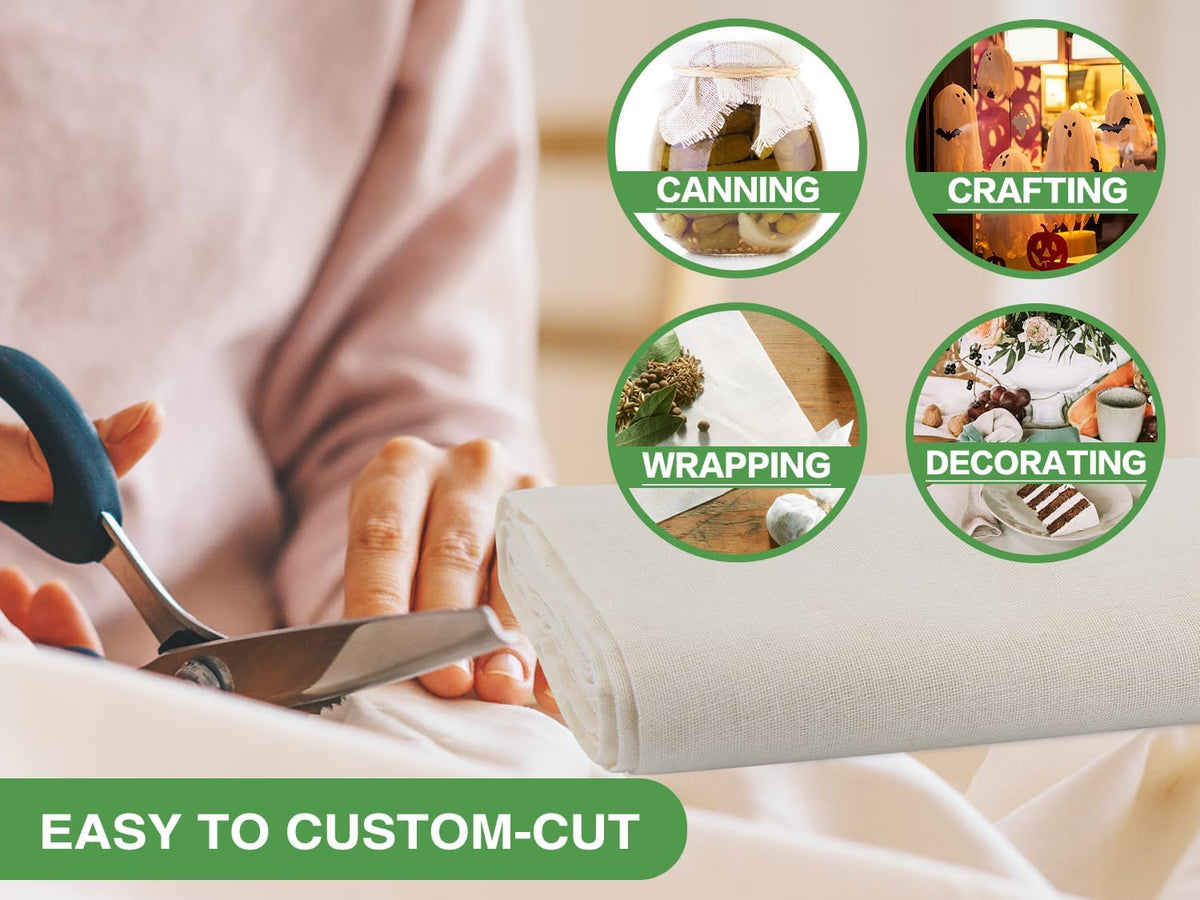 Organic Cheese Cloths, GOTS Certified, 36x36Inch, Reusable Cheese Cloth