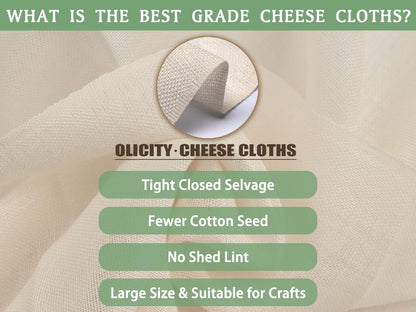 Organic Cheese Cloths, GOTS Certified, 36x36Inch, Reusable Cheese Cloth