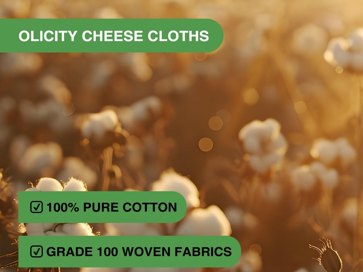 Organic Cheese Cloths, GOTS Certified, 36x36Inch, Reusable Cheese Cloth