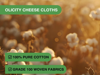 Organic Cheese Cloths, GOTS Certified, 36x36Inch, Reusable Cheese Cloth