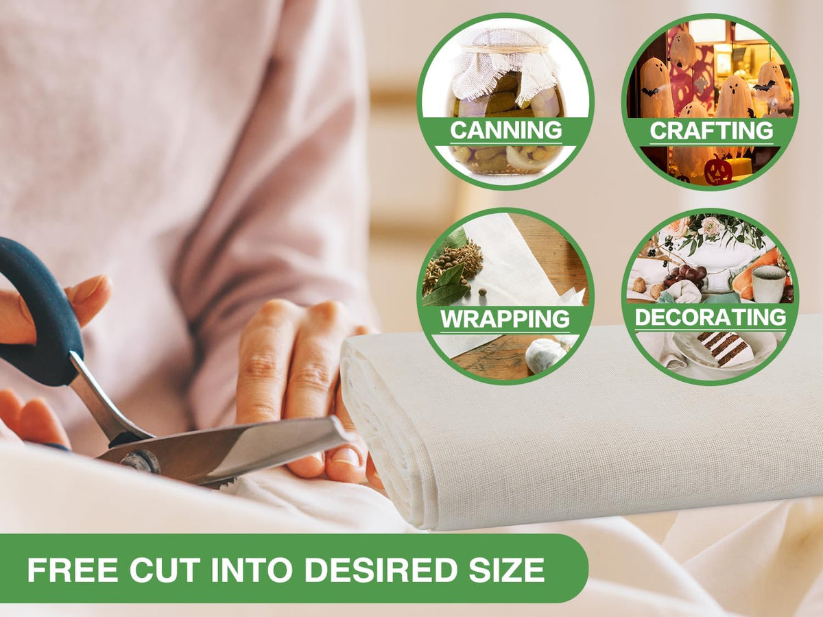 Organic Cheese Cloths, GOTS Certified, 36x36Inch, Reusable Cheese Cloth