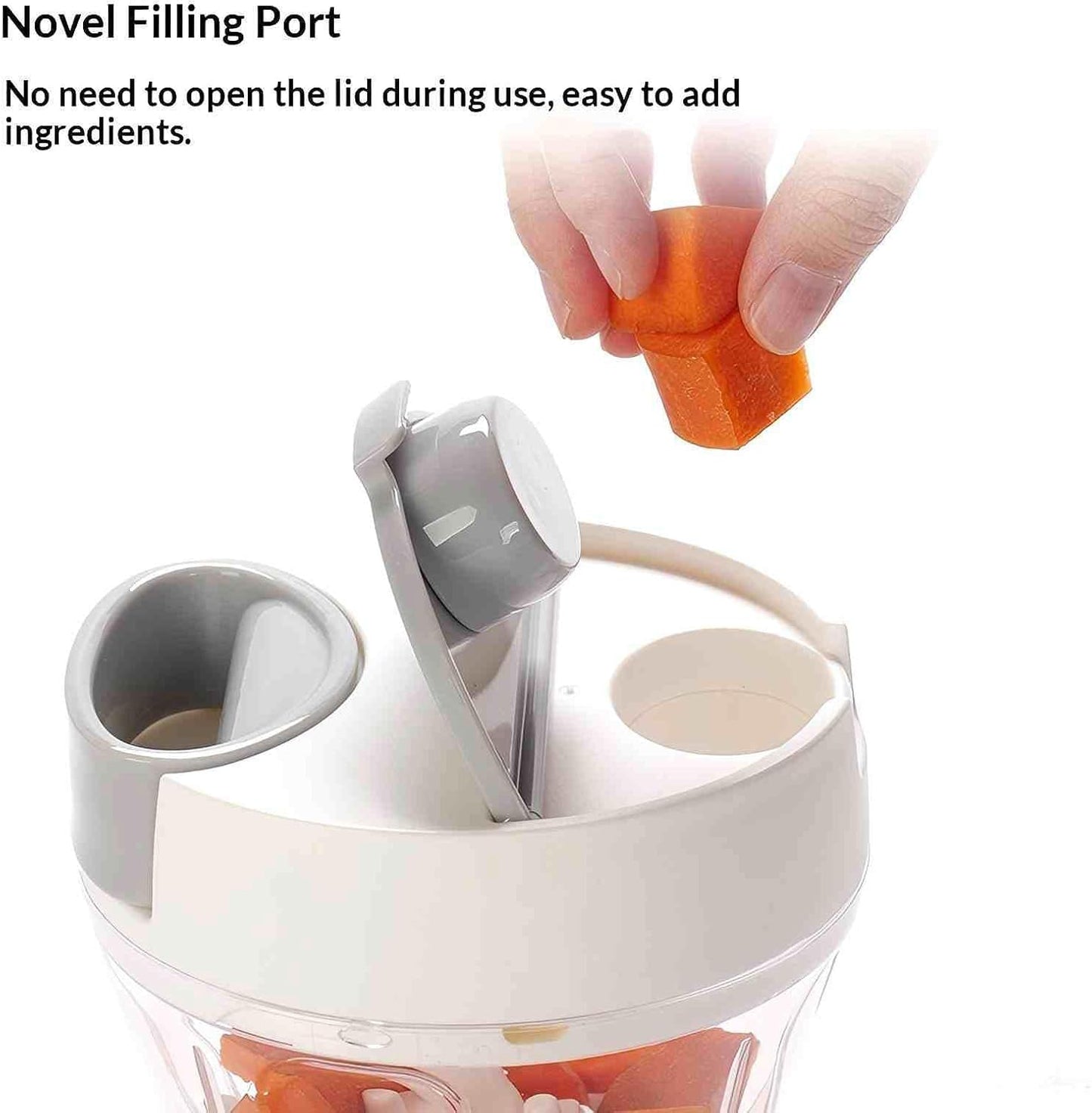 VorivelLife Vegetable Chopper Manual Food Processor Hand Pull Veggie Chopper for Garlic Onion Meat Fruits Nuts 900ml White Grey