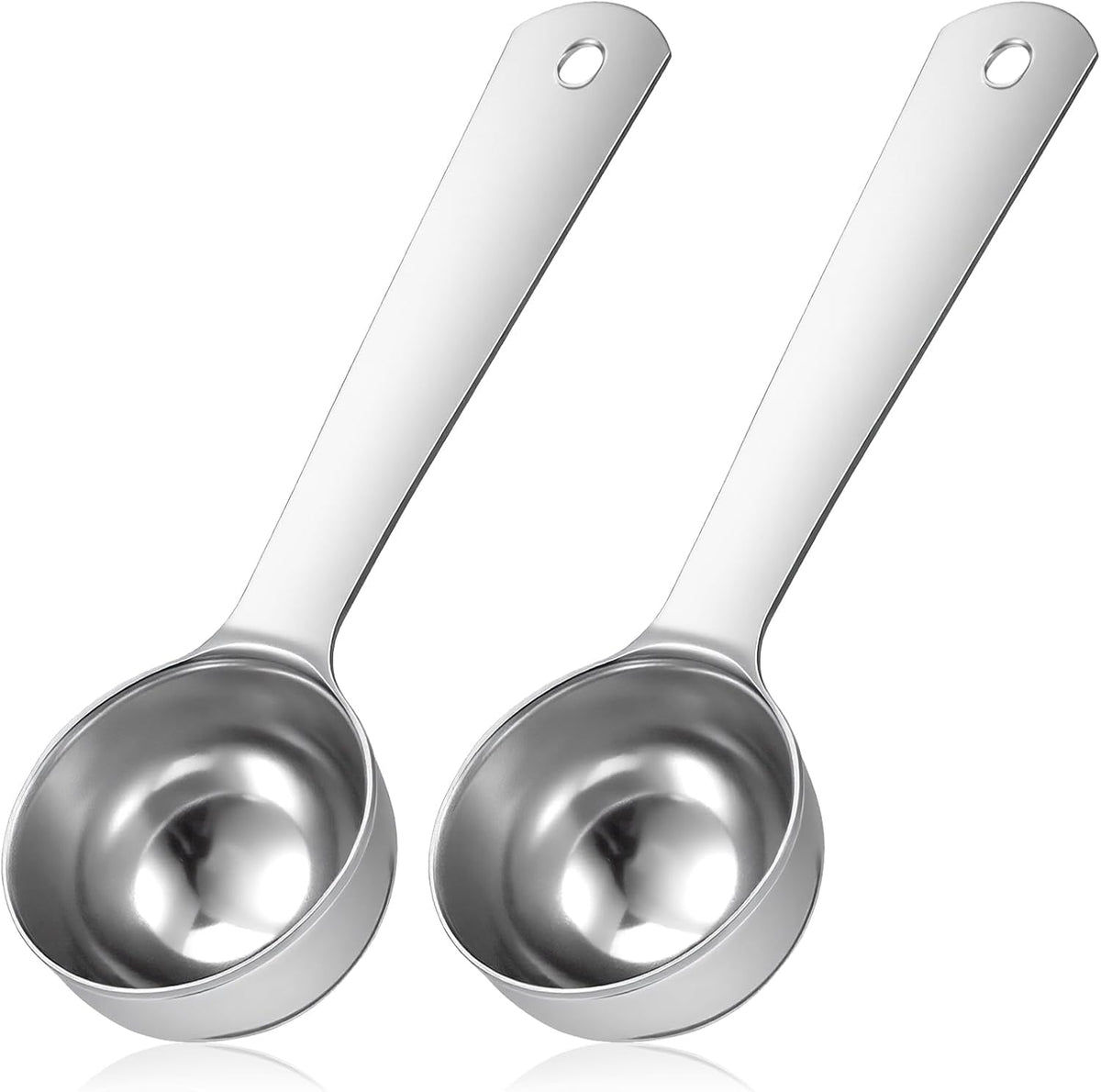 2 Pcs Stainless Steel Coffee Spoons, Coffee Scoop 1 Tablespoon, Long Handle Measuring Tablespoon, 1 tbsp Measuring Spoons for Ground-Coffee, Milk, Spice Jar, Cooking Baking (6 Inch, 20ml)