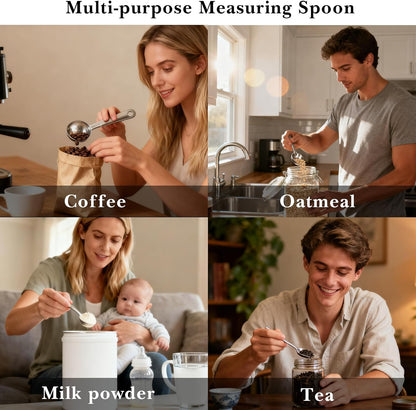 Coffee Scoop with Clip Steel Gifts for 11th Anniversary 11 Year Anniversary 25th Wedding Birthday Gifts for Girlfriend Boyfriend Bean Scoop Valentines Day Coffee Lovers Gift for Wife Husband Couple