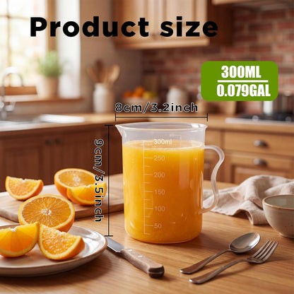 3-Piece Liquid Measuring Cups Set, 100ml 300ml 1000ml Clear Plastic Measuring Cup with Spout, BPA Free Nesting Measuring Tools for Kitchen Cooking & Baking