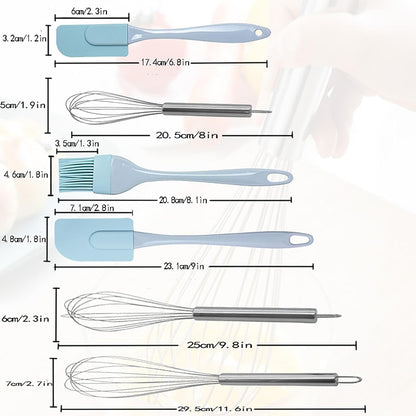 3 Pack Egg Whisk and Cooking Brush Scraper Set, Stainless Steel Wire Whisks for kitchen Cooking Blending Whisking