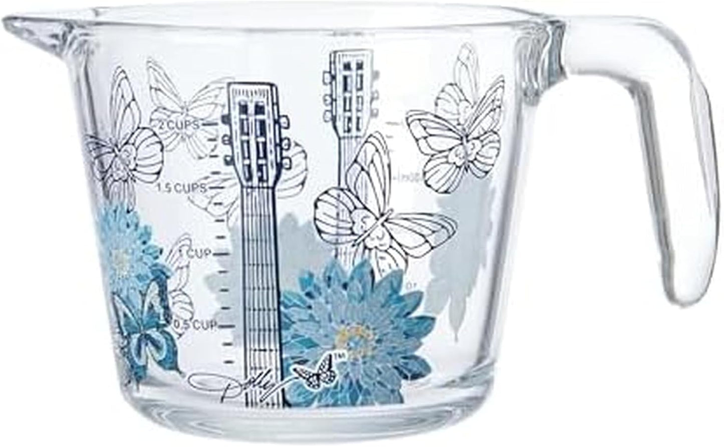 Glass Measuring Cup, Easy-Read Markings, Spout and Handle, Oven and Dishwasher Safe, 2 Cup