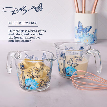 Glass Measuring Cup, Easy-Read Markings, Spout and Handle, Oven and Dishwasher Safe, 2 Cup