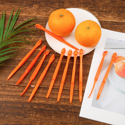 10pcs Orange Peeler Tool, Long Handle Serrated Citrus Peel Cutter