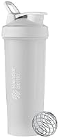BlenderBottle Classic V2 Shaker Bottle Perfect for Protein Shakes and Pre Workout, 28-Ounce, Clear/Black