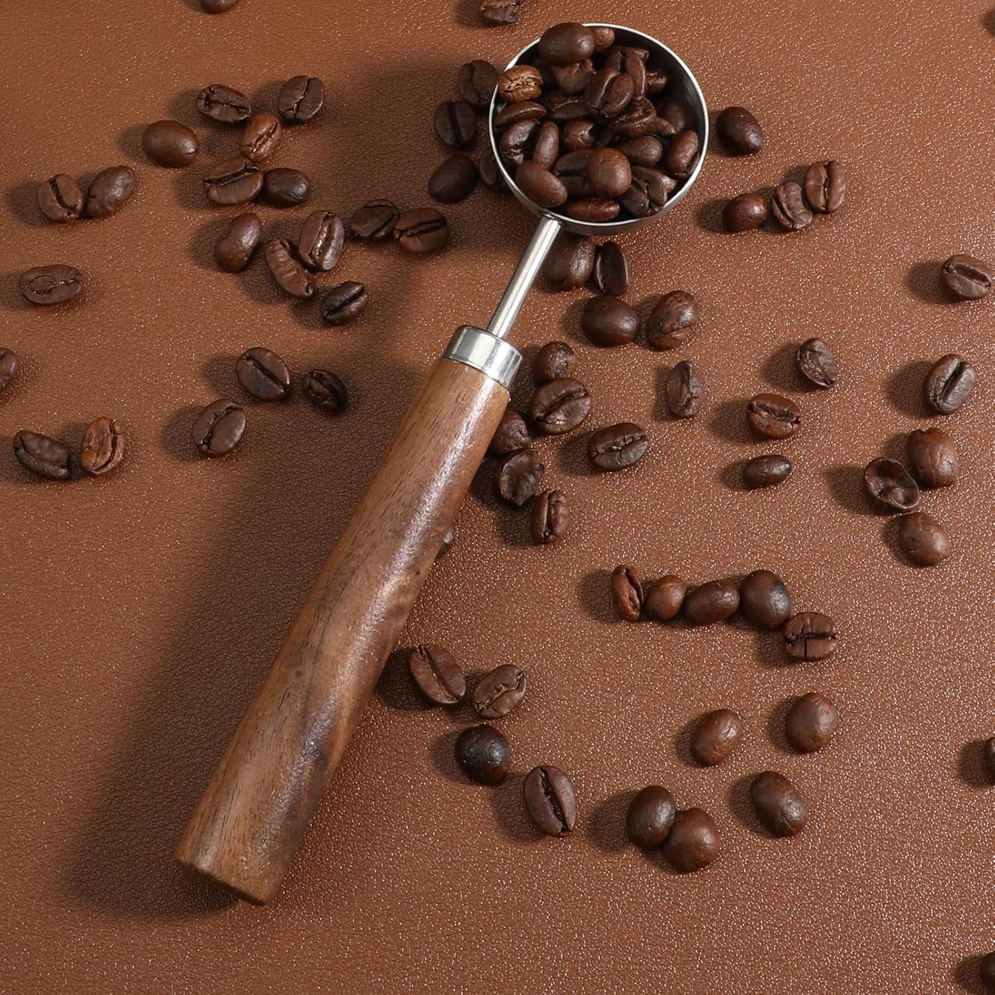 Vintage Coffee Measuring Spoon, Stainless Steel Coffee Scoop with Walnut Handle, 1 Tablespoon 15ml for Ground CoffeeBeans, Tea, and More