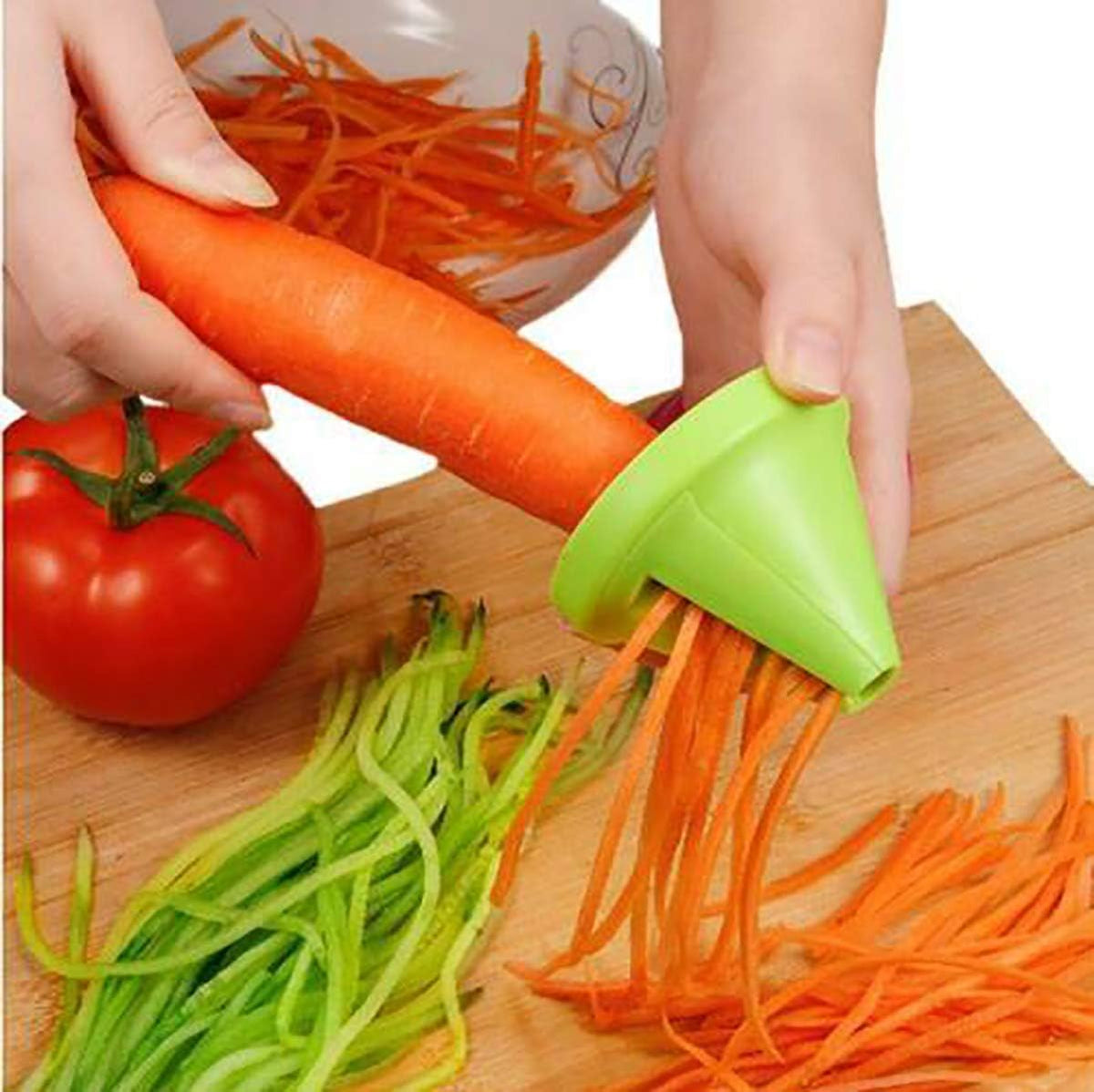 2Pcs Spiralizer Vegetable Slicers, Handheld, Funnel Spiral Cutters
