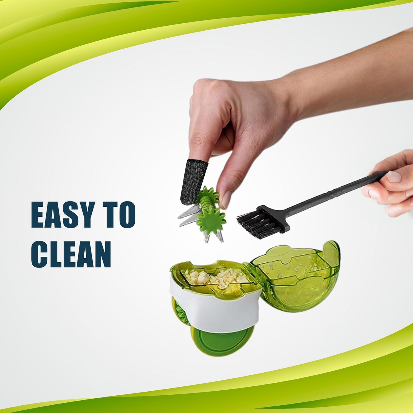 Garlic Chopper Roller Set with Peeler and Cleaning Brush - Effortless Garlic Mincing