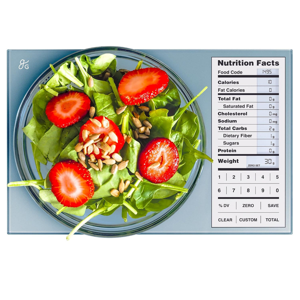 Food Scale with Nutrition Calculator, 2,000 Codes (Blue)