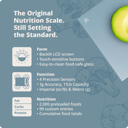 Food Scale with Nutrition Calculator, 2,000 Codes (Blue)