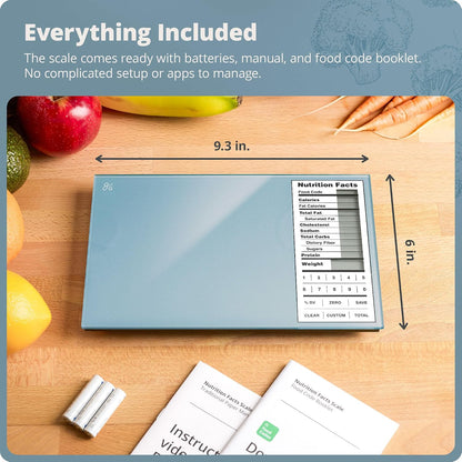 Food Scale with Nutrition Calculator, 2,000 Codes (Blue)