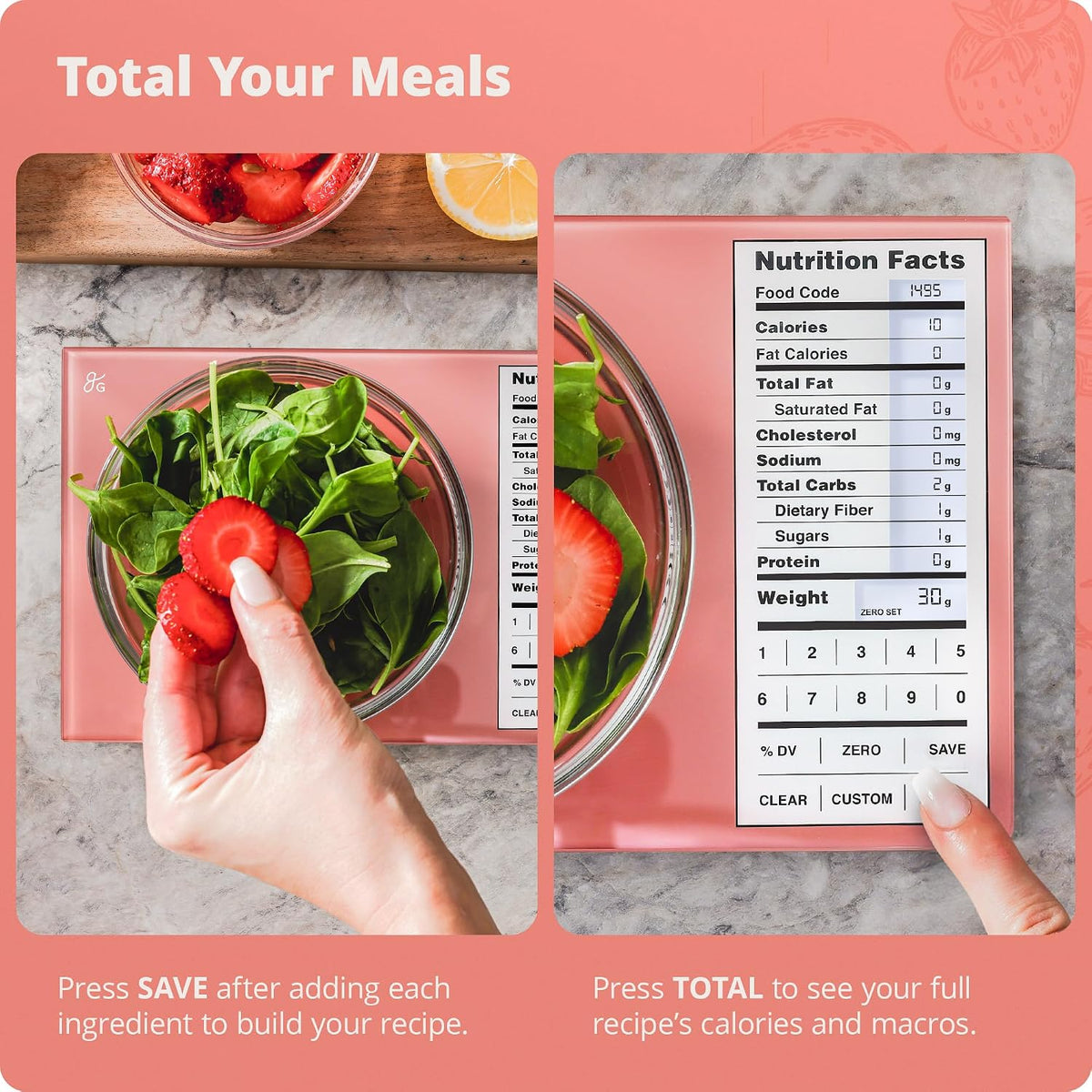 Food Scale with Nutrition Calculator, 2,000 Codes (Blue)