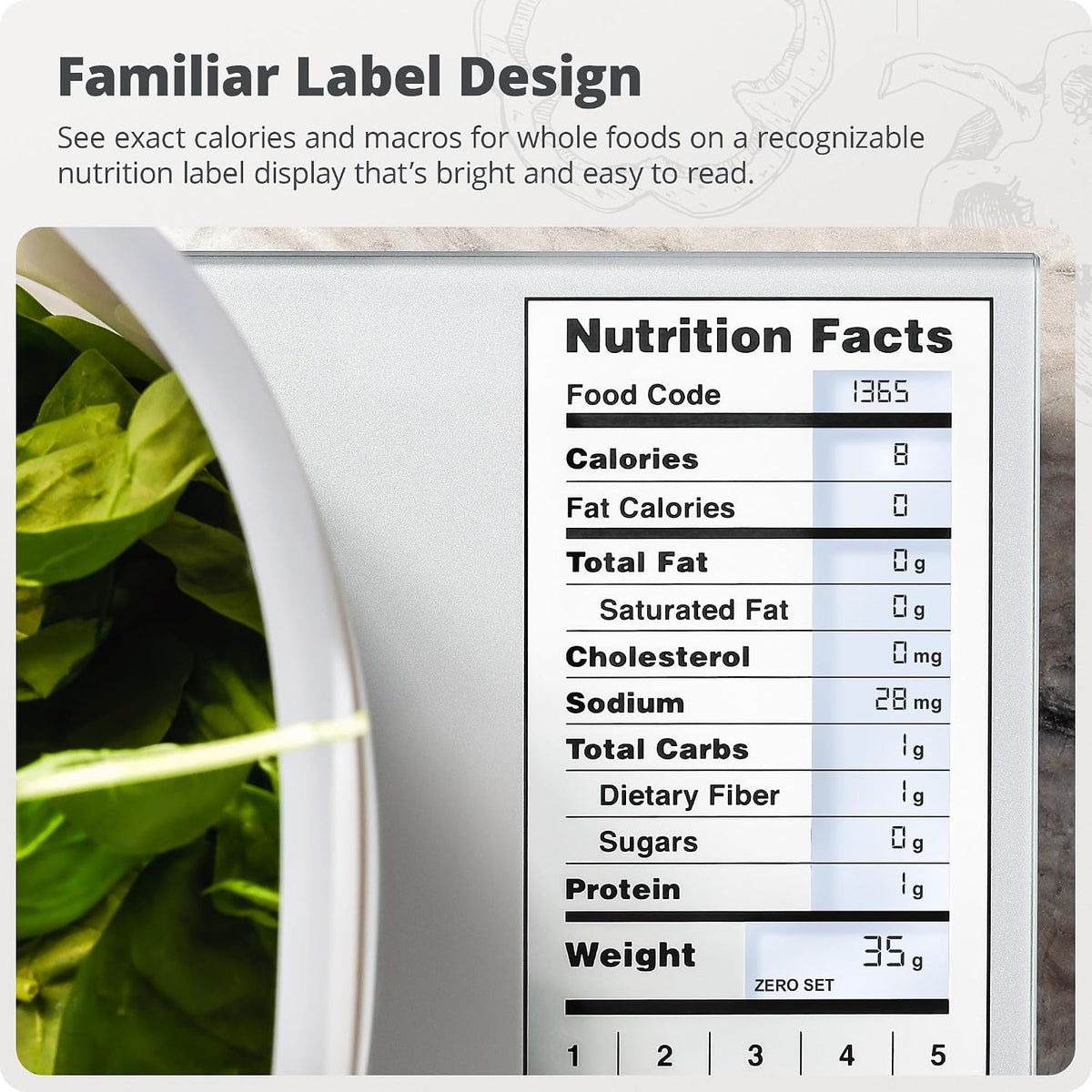 Food Scale with Nutrition Calculator, 2,000 Codes (Blue)