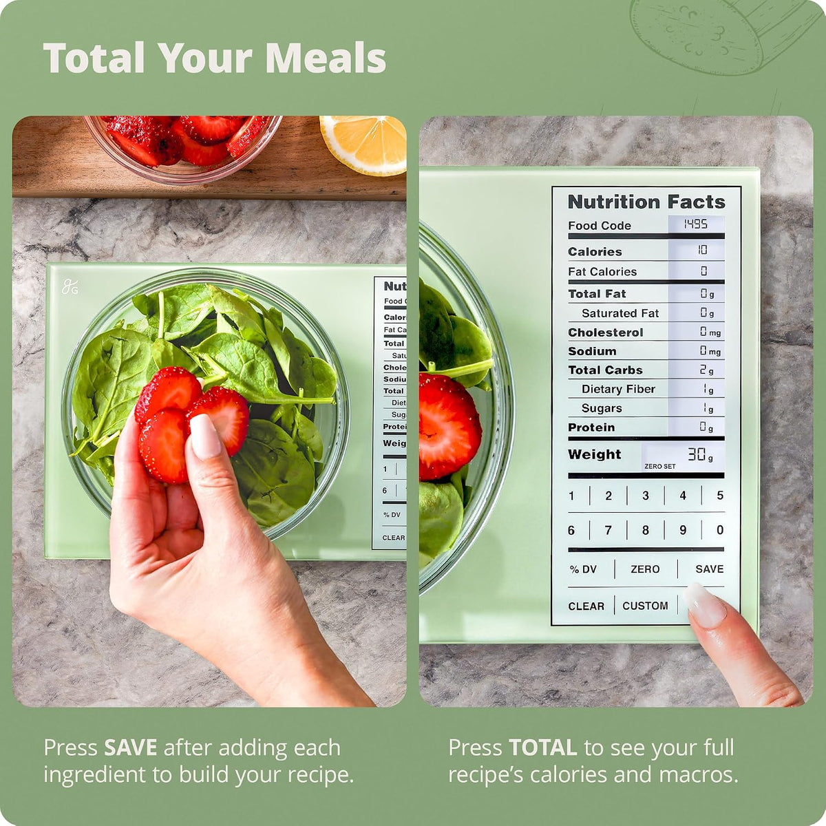 Food Scale with Nutrition Calculator, 2,000 Codes (Blue)