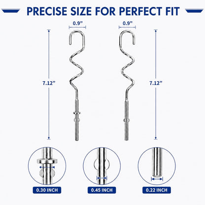 KHM512 Dough Hooks for Hand Mixer, Replacement Compatible with KitchenAid KHM/5KSM/KSM/KSMO/KSMH Series, Heavy-Duty Stainless Steel Attachments for Making Bread & Pizza Dough (2 Pack)