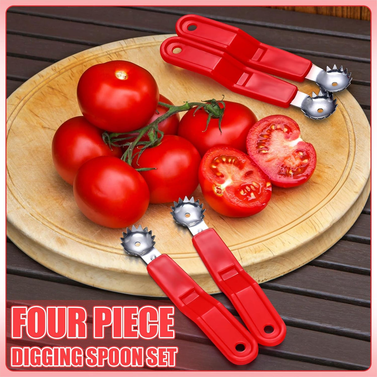 4 Pcs Tomato Corer Strawberry Huller, Stainless Steel Tool