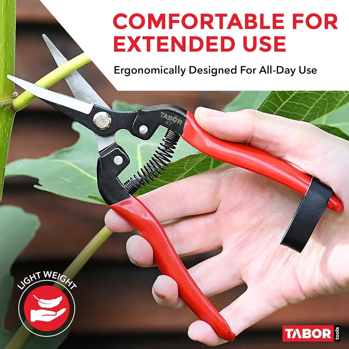 K7A Pruning Shears with High Carbon Steel Blades, Straight Garden Snips & Pruning Scissors, Florist Shears for Deadheading, Trimming & Harvesting Herbs, Flowers, Fruits or Vegetables