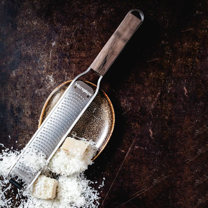 Zester Grater for Citrus Fruits, Hard Cheese, Ginger, Chocolate, Nutmeg and Truffle with Stainless Steel Blades - Made in USA