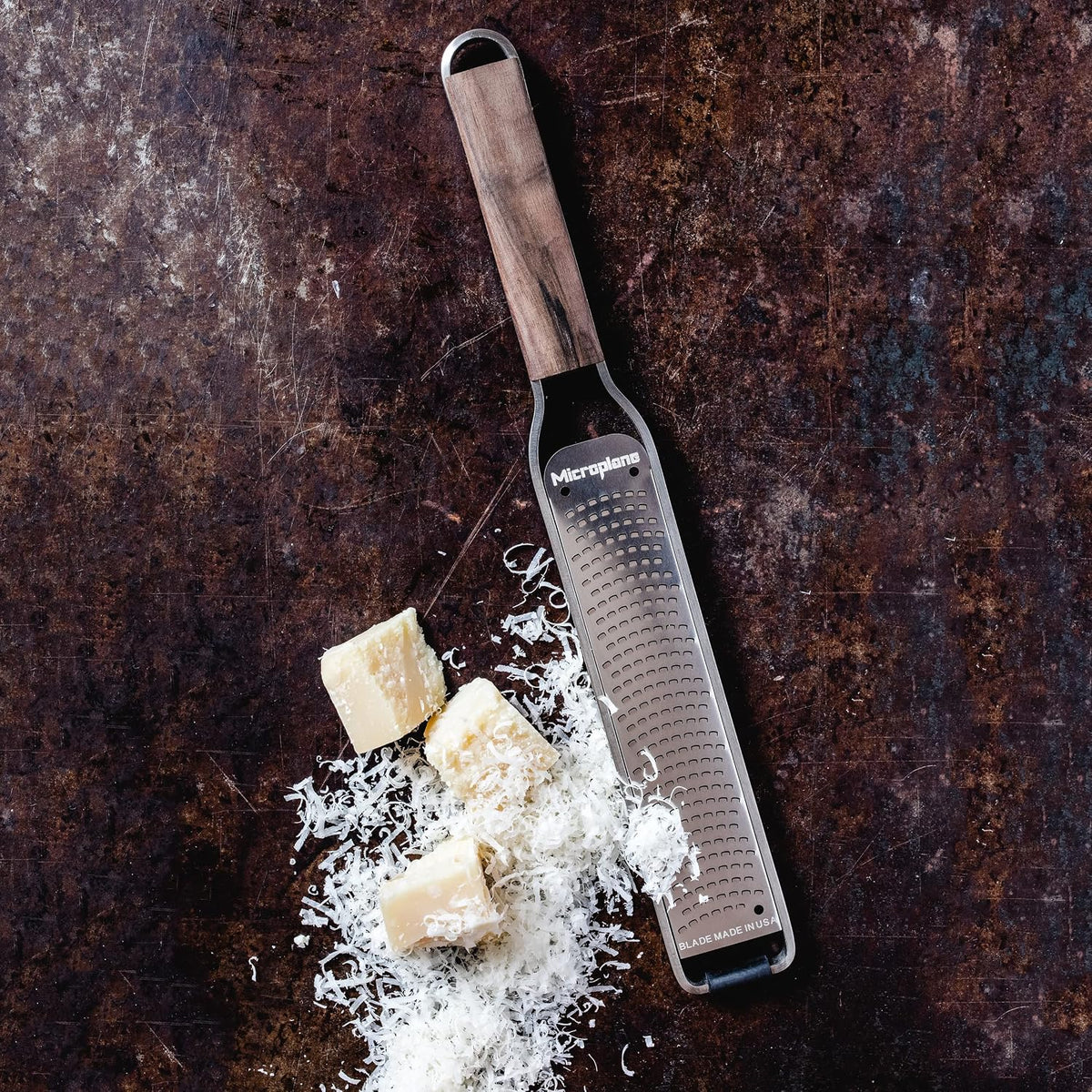 Zester Grater for Citrus Fruits, Hard Cheese, Ginger, Chocolate, Nutmeg and Truffle with Stainless Steel Blades - Made in USA