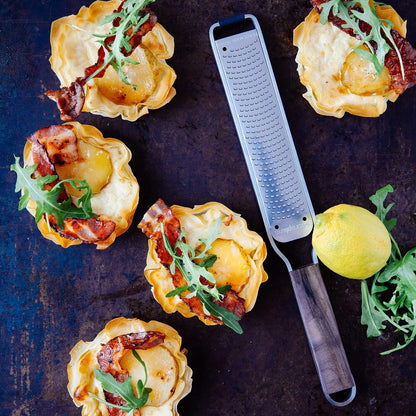 Zester Grater for Citrus Fruits, Hard Cheese, Ginger, Chocolate, Nutmeg and Truffle with Stainless Steel Blades - Made in USA