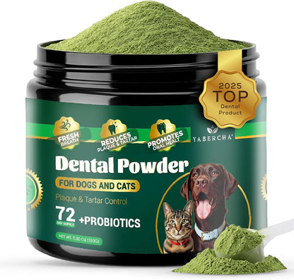 Matcha Flavor Powder - 5.3 OZ with Biotic Matcha Flavor - Bamboo Clean Kit for Dog Dental Powder