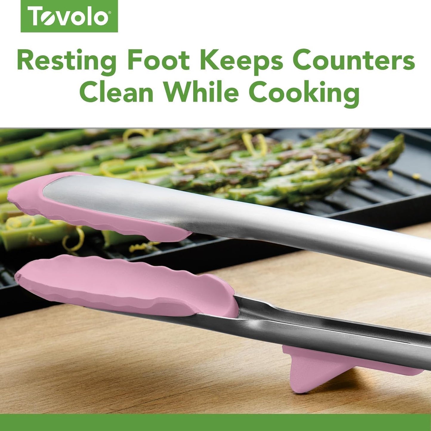 Tongs With Silicone Tips Easy Grip 13" Long Kitchen Tongs Stainless Steel Handle For Cooking, Non Scratch Heat Resistant Locking Tongs Silicone Tipped Dishwasher Safe BPA Free, Pink Sorbet