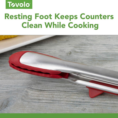 Tongs With Silicone Tips Easy Grip 13" Long Kitchen Tongs Stainless Steel Handle For Cooking, Non Scratch Heat Resistant Locking Tongs Silicone Tipped Dishwasher Safe BPA Free, Pink Sorbet