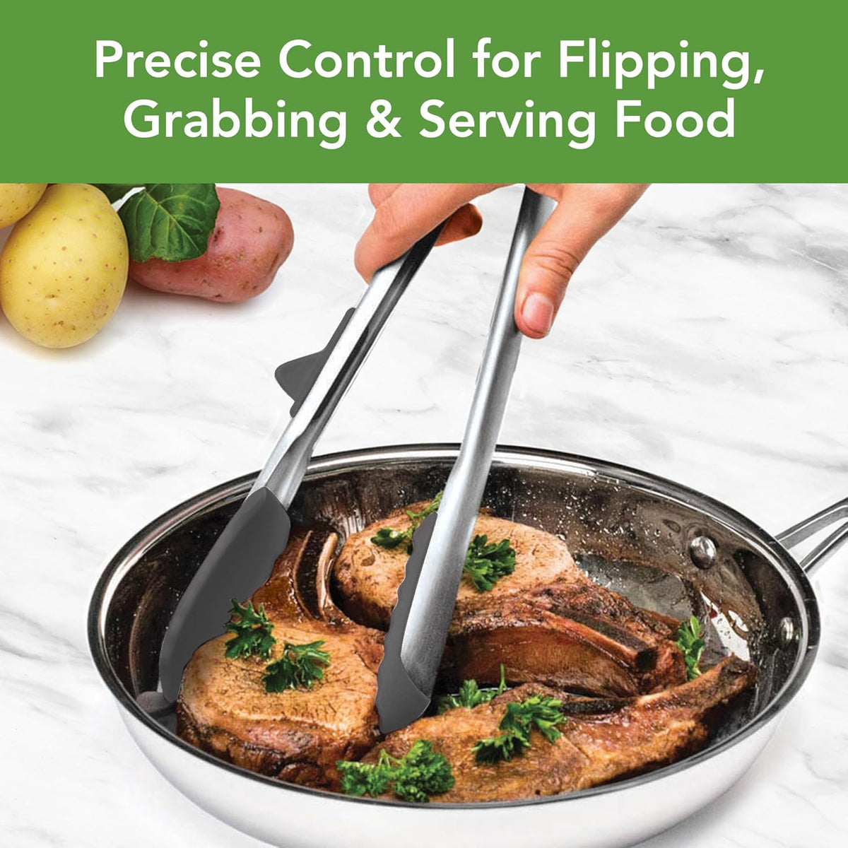 Tongs With Silicone Tips Easy Grip 13" Long Kitchen Tongs Stainless Steel Handle For Cooking, Non Scratch Heat Resistant Locking Tongs Silicone Tipped Dishwasher Safe BPA Free, Pink Sorbet