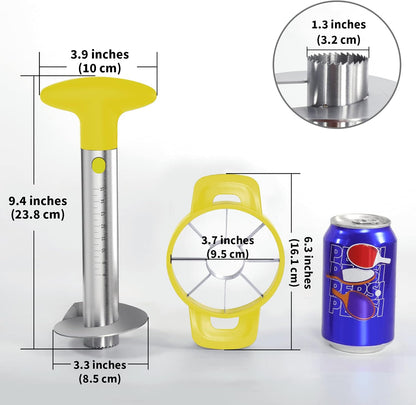 Pineapple Corer Cutter, Stainless Steel Fruit Peeler Slicer - Upgraded, Reinforced Thicker Blade, Core Remover with Measure Mark, Kitchen Tool for Diced Pineapple Rings