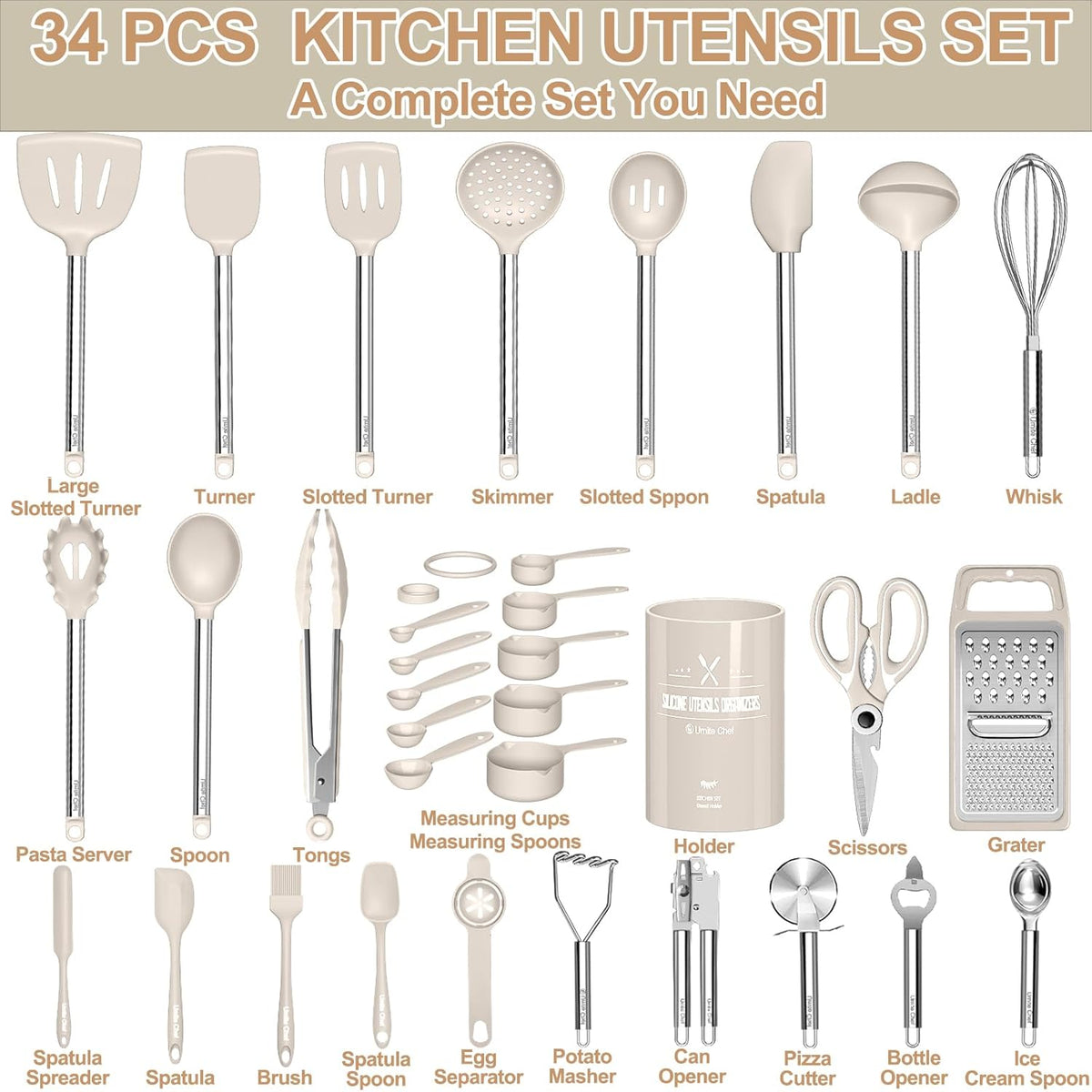 Thickened Kitchen Utensils Set- Silicone Cooking Utensils Set for Nonstick Cookware-Silicone Spatulas Set, Heavy Duty Stainless Steel Handle-Black Kitchen Gadgets Tools Set