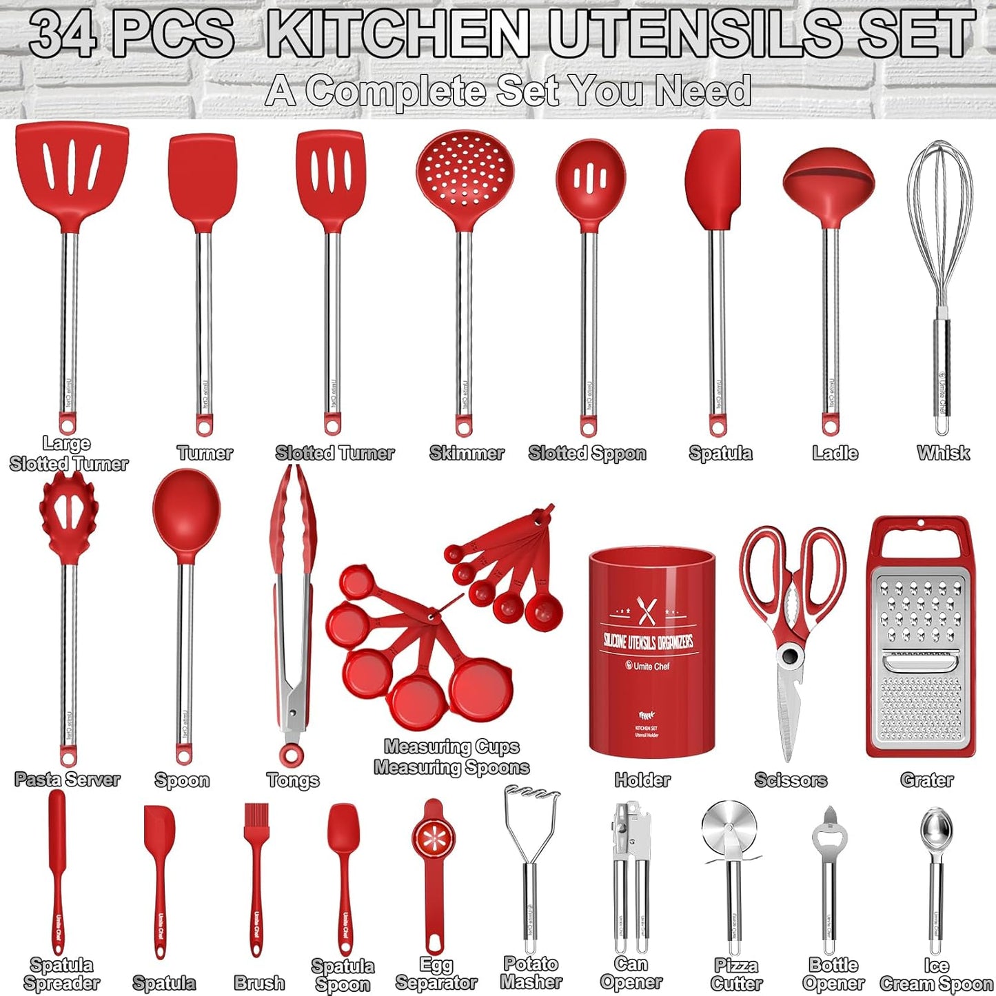 Thickened Kitchen Utensils Set- Silicone Cooking Utensils Set for Nonstick Cookware-Silicone Spatulas Set, Heavy Duty Stainless Steel Handle-Black Kitchen Gadgets Tools Set