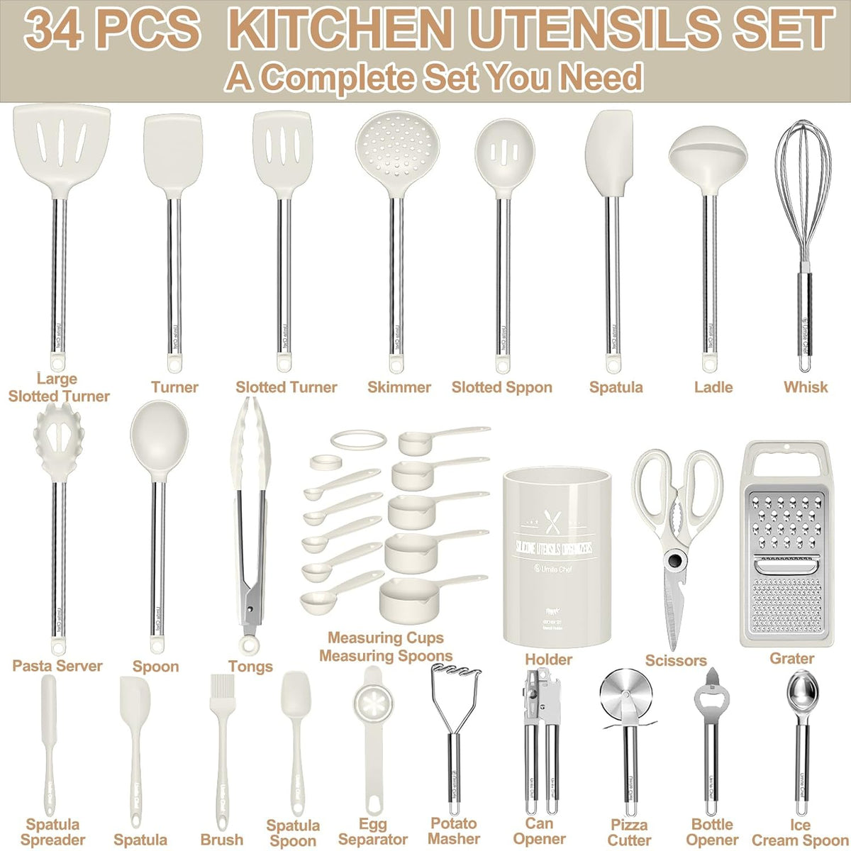 Thickened Kitchen Utensils Set- Silicone Cooking Utensils Set for Nonstick Cookware-Silicone Spatulas Set, Heavy Duty Stainless Steel Handle-Black Kitchen Gadgets Tools Set
