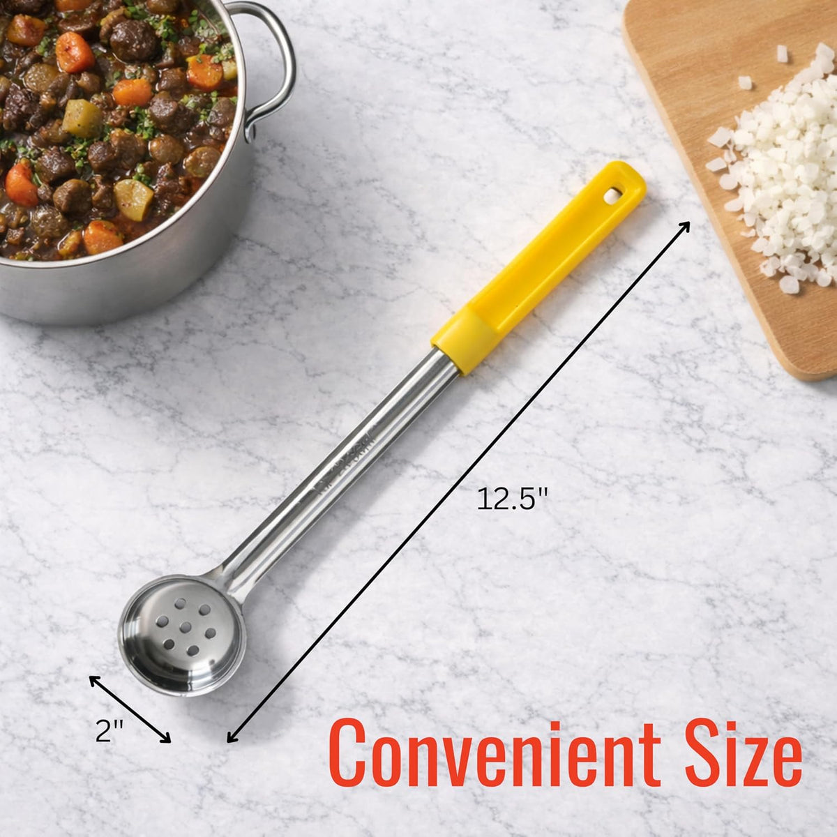 4 oz Slotted Stainless Steel Portion Control Ladle Spoodle - [Pack of 2]