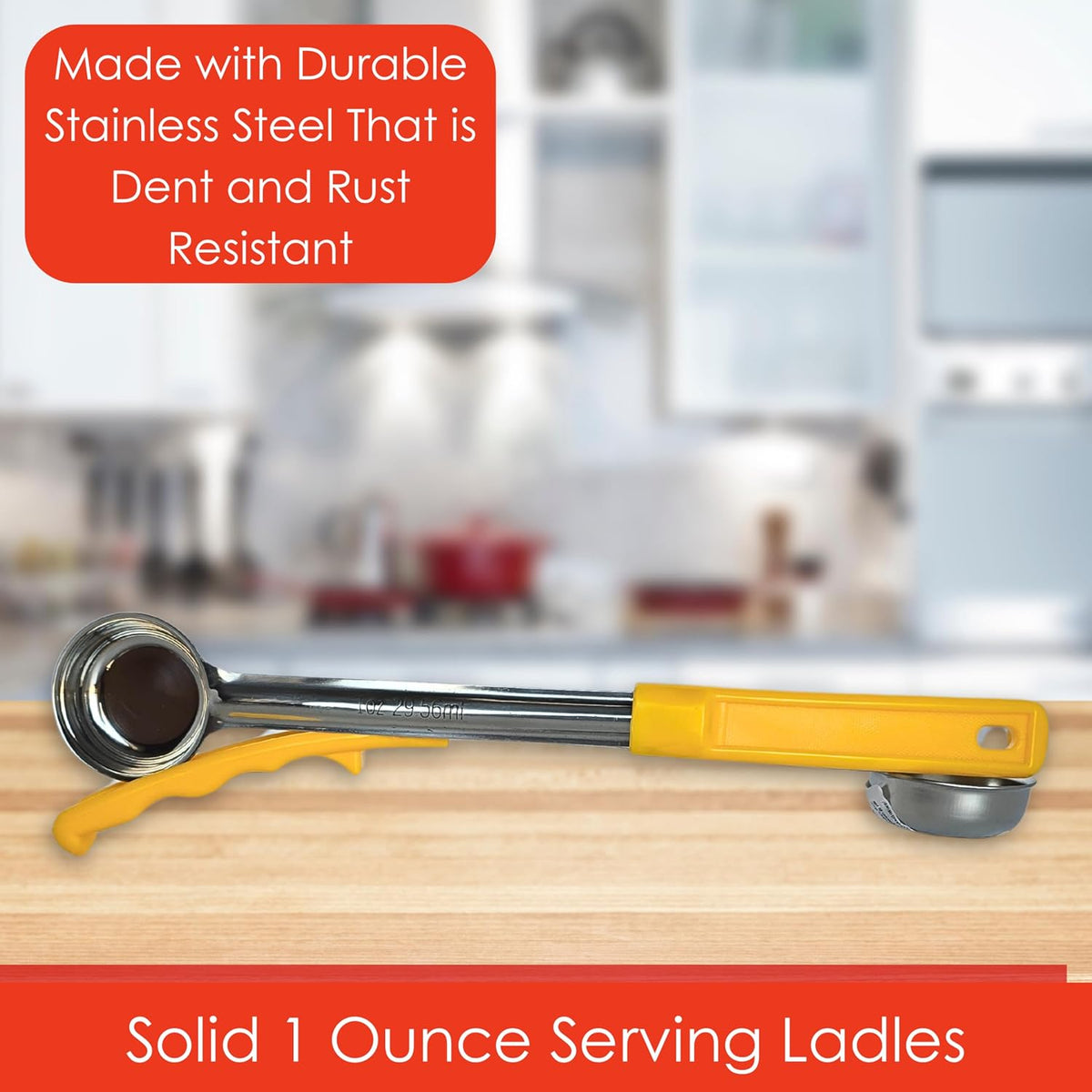4 oz Slotted Stainless Steel Portion Control Ladle Spoodle - [Pack of 2]