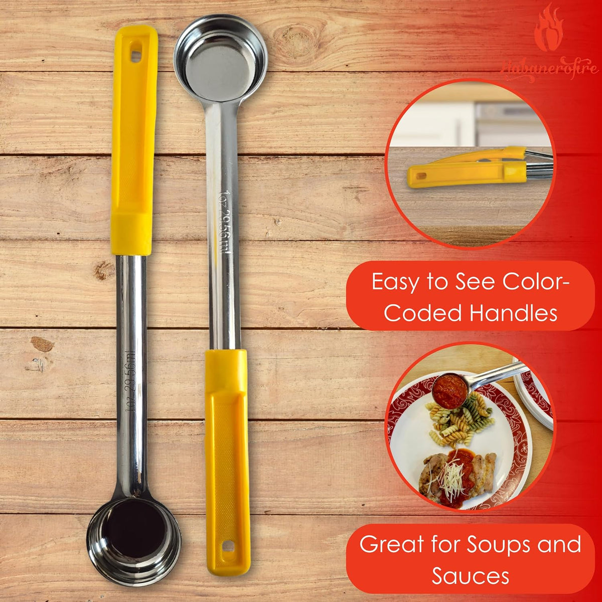 4 oz Slotted Stainless Steel Portion Control Ladle Spoodle - [Pack of 2]
