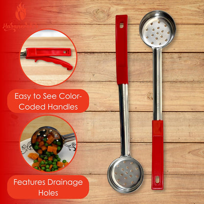 4 oz Slotted Stainless Steel Portion Control Ladle Spoodle - [Pack of 2]
