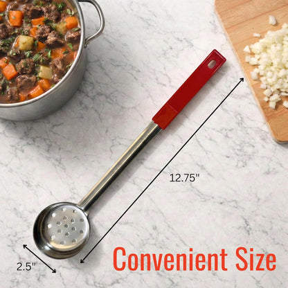 4 oz Slotted Stainless Steel Portion Control Ladle Spoodle - [Pack of 2]