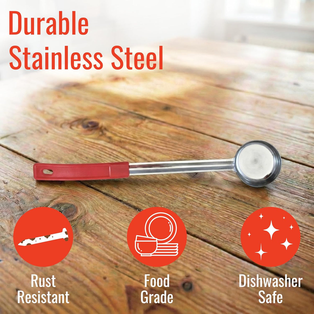 4 oz Slotted Stainless Steel Portion Control Ladle Spoodle - [Pack of 2]