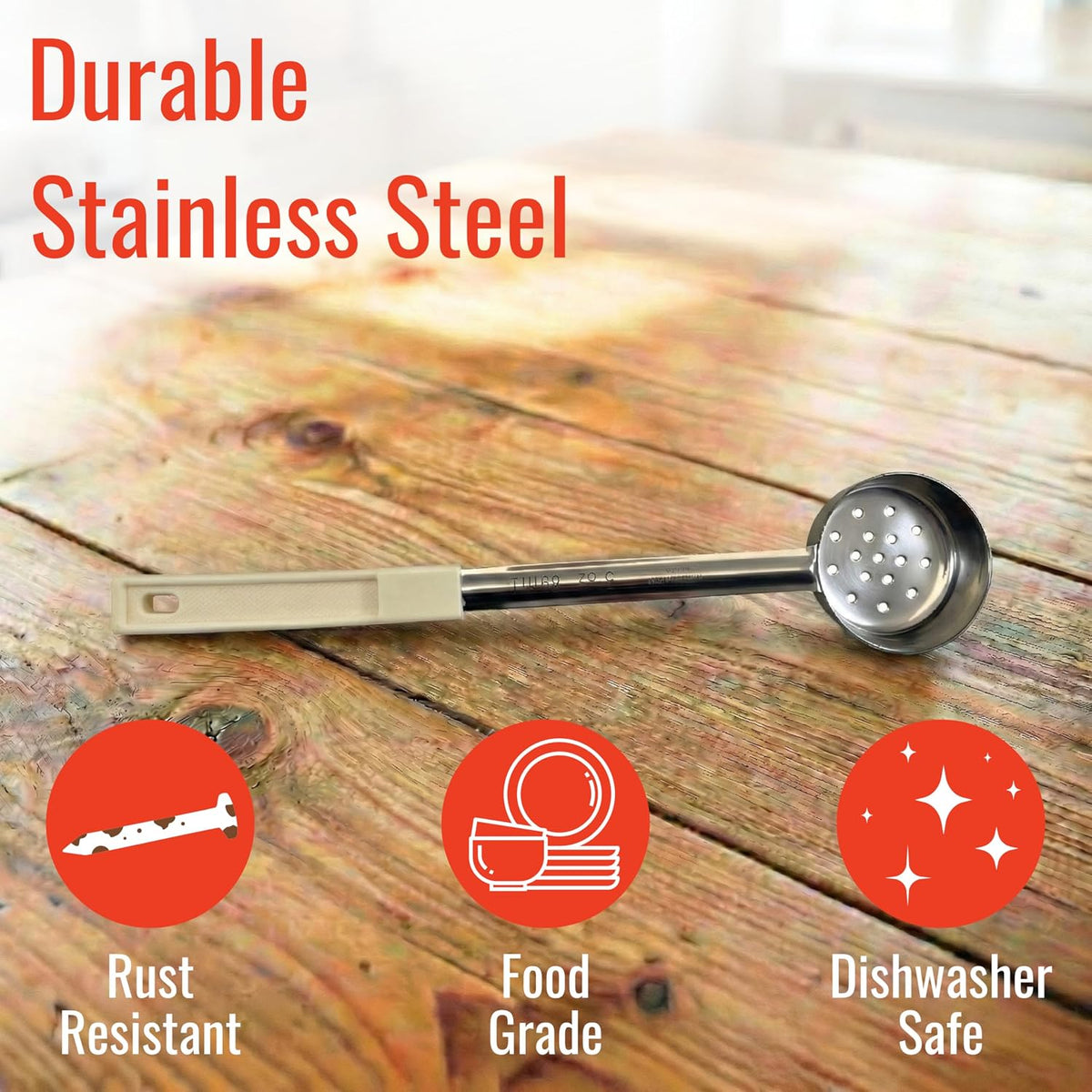 4 oz Slotted Stainless Steel Portion Control Ladle Spoodle - [Pack of 2]