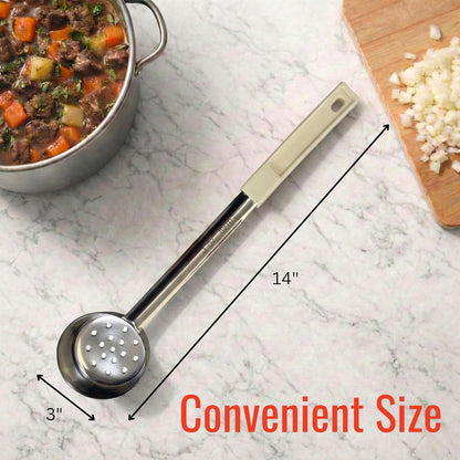 4 oz Slotted Stainless Steel Portion Control Ladle Spoodle - [Pack of 2]