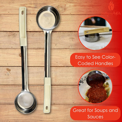 4 oz Slotted Stainless Steel Portion Control Ladle Spoodle - [Pack of 2]