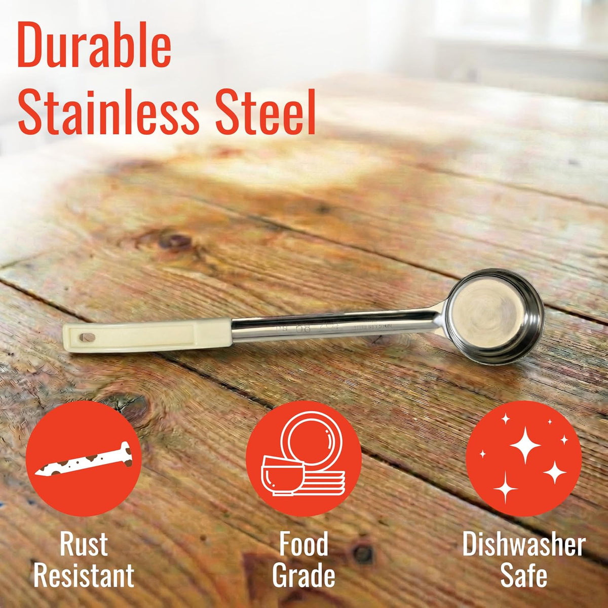 4 oz Slotted Stainless Steel Portion Control Ladle Spoodle - [Pack of 2]