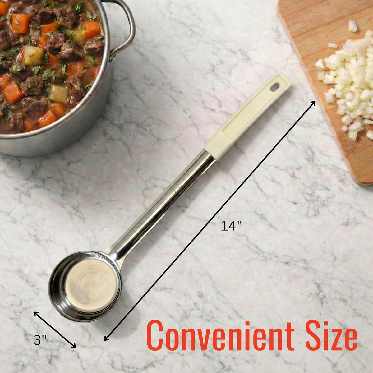 4 oz Slotted Stainless Steel Portion Control Ladle Spoodle - [Pack of 2]