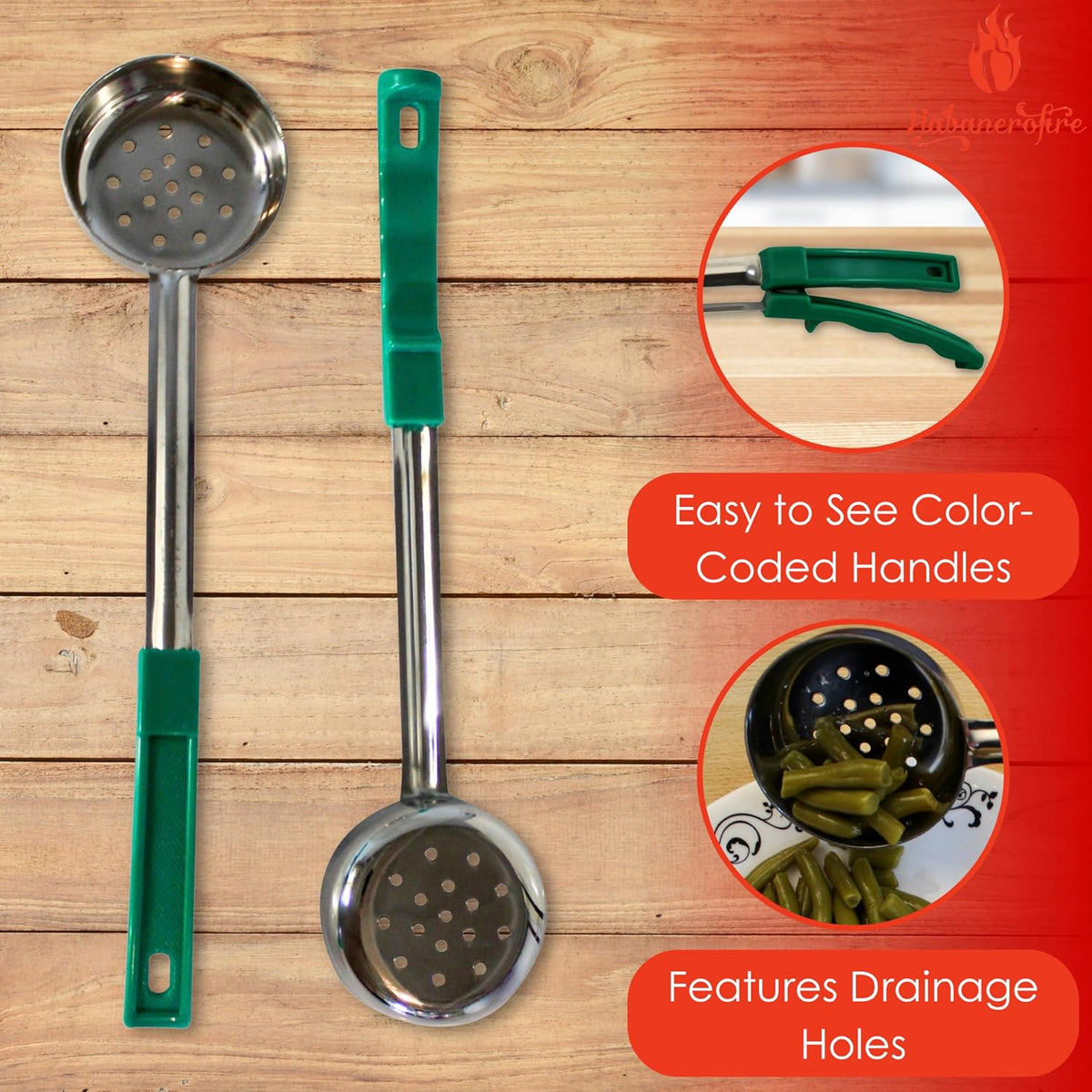 4 oz Slotted Stainless Steel Portion Control Ladle Spoodle - [Pack of 2]
