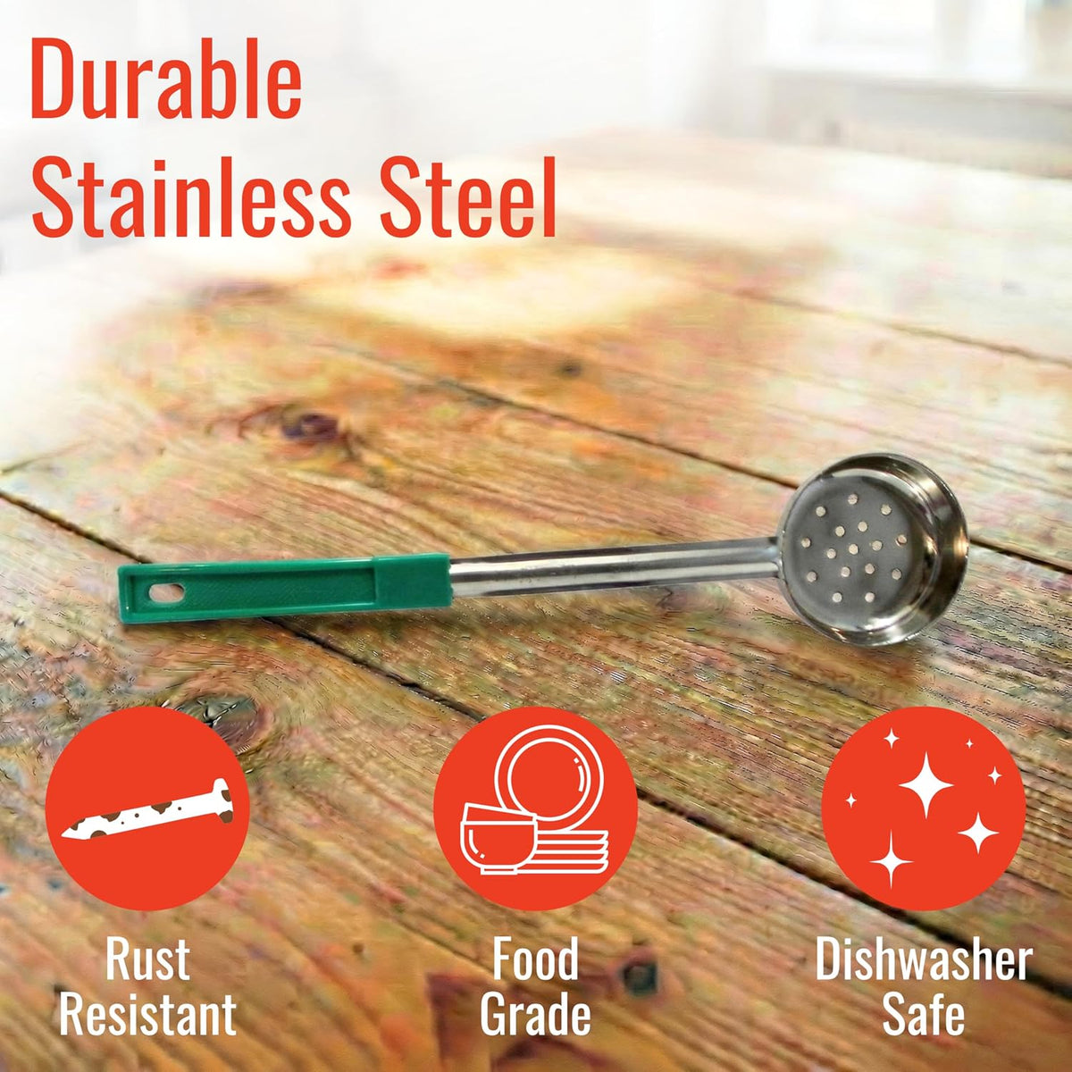 4 oz Slotted Stainless Steel Portion Control Ladle Spoodle - [Pack of 2]